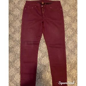 Maroon skinny jeans